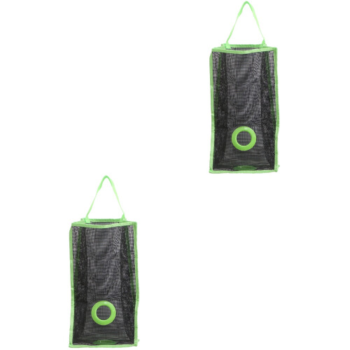 2Pcs Hanging Trash Bags Organizer Mesh Storage Dispenser 2