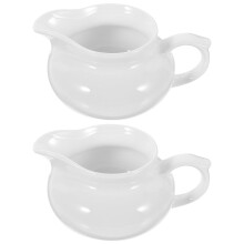YARNOW 2 pcs Ceramic Gravy Boat Portable Sauce Dispenser Kitchen Gravy Dispenser with Handle