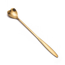 3 Pcs Golden Stainless Steel Heart Shaped Spoons for Coffee Stirring and Mixing Drinks Kitchen Bar