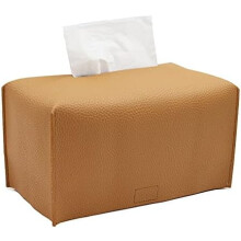 Taschentuchbox-Überzug aus PU-Leder, 24 x 13 x 13 cm, Kamel