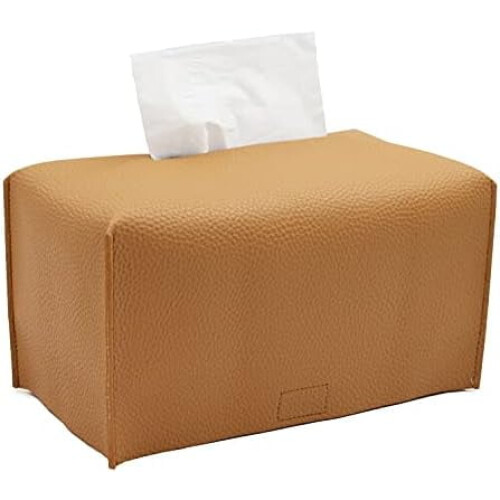 Κάλυμμα για χαρτομάντιλα από δέρμα PU 9,5x5x5in σε χρώμα καμήλας