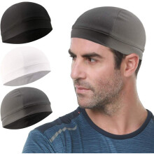 3 Pack Cooling Skull Cap Helmet Liner Sweat Wicking Cycling Running Hat for Men Women