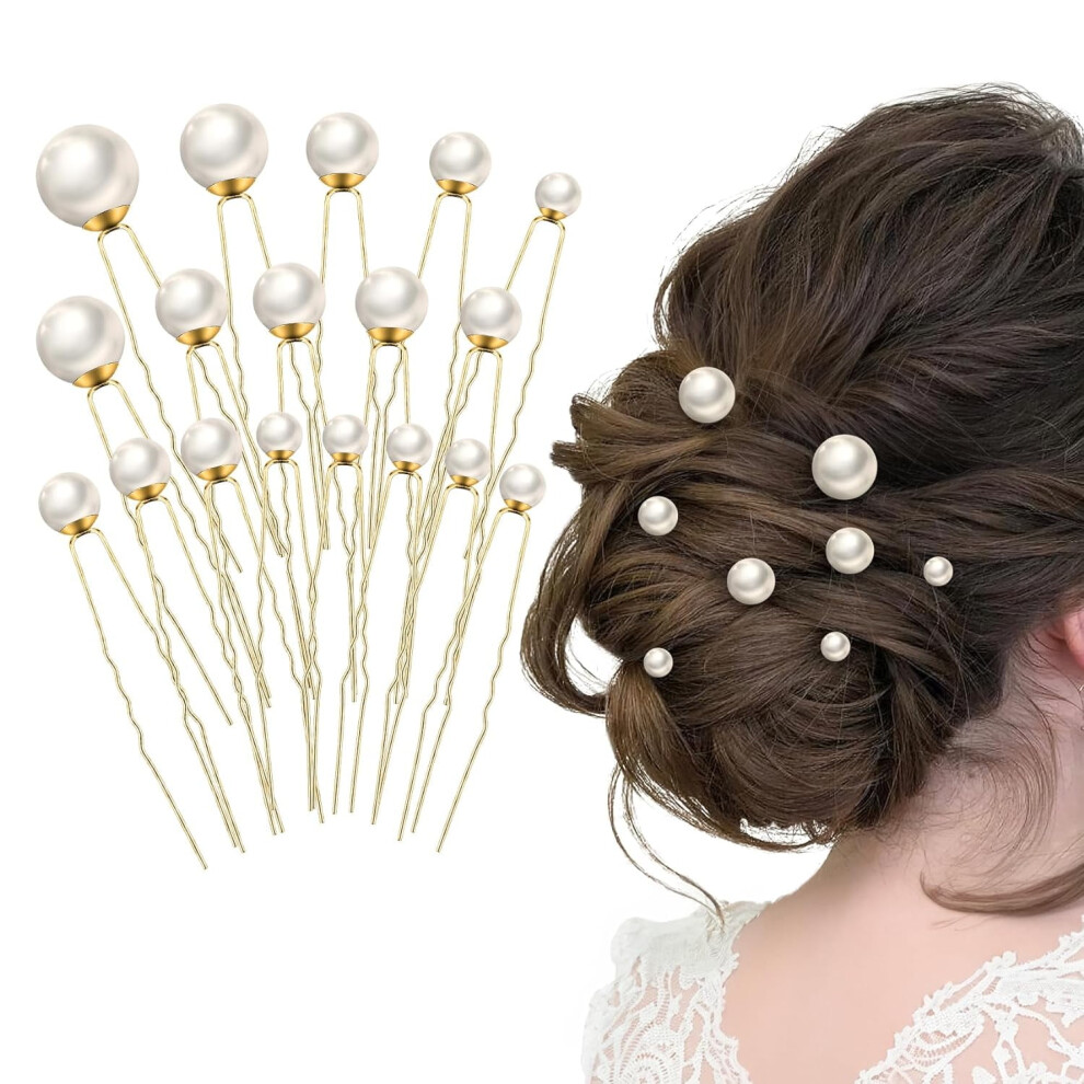 18PCS Wedding Pearl Hair Pins Bridal Pearl Rhinestone Wedding Hair Accessories, Pearl Bobby Hair Pins Clips for Brides Bridesmaid Gril Women