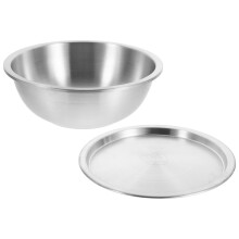 Tineasur Metal Mixing Bowls Stirring Basin 304 Stainless Steel 1Lid