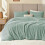 King Size Fluffy Comforter Set Sage Green 3-Piece 1