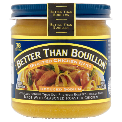 Reduced Sodium Roasted Chicken Base, Shelf-Stable, 8 oz Jar