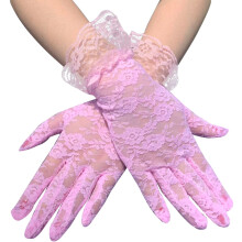 Tea Party Gloves For Little Girls White Lace Satin Princess Dressing Gloves Gardening Gloves For Women Pink