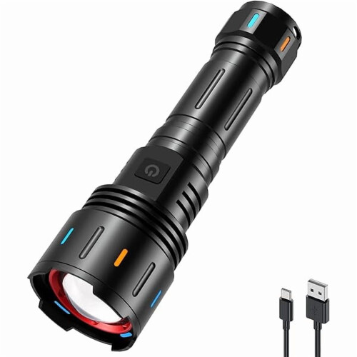 F60 Zoomable Rechargeable LED Torch 6000 Lm 5 Modes
