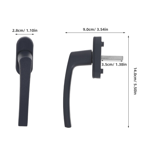 Universal Grey Aluminum Window Handle for Secure Window Locking 1