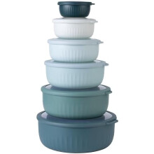 Prep Bowls with Lids- Wide and Deep Nesting Plastic Small Mixing Bowl Set with Lids, 12 Piece Set - Wide Bowls, Teal