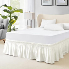 Queensize bedrok met elastische rand, ivoorkleurig, 22 inch (56 cm) lang