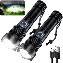 ZLC Rechargeable LED Flashlight 90000 lm 2-Pack