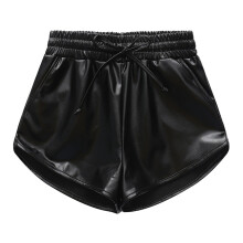 Girls Shorts Children Shiny Solid Color Elastic Waist Practice Pants with Drawstring Dance Sports Active Shorts