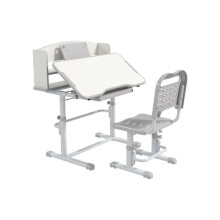 Height Adjustable Kids Study Table and Chair Set, with Drawer, Storage Shelf, 80 x 54.5 x 104 cm, Grey