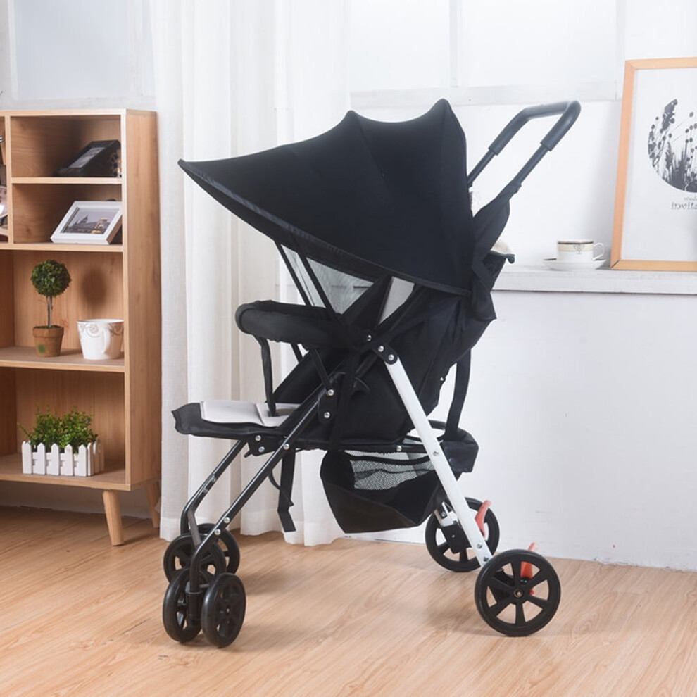 Baby Stroller Pram Pushchair Windproof Sun Shield Visor Sunshade Canopy Cover (,Only Sunshade Canopy Cover) Black