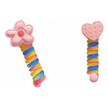 Goma para el cabello con diseño floral estilo teléfono, elástica, 1 unidad.