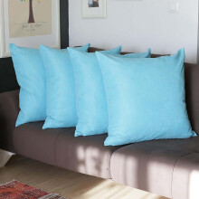 Set van 4 lichtblauwe sierkussenhoezen (22x22 inch)