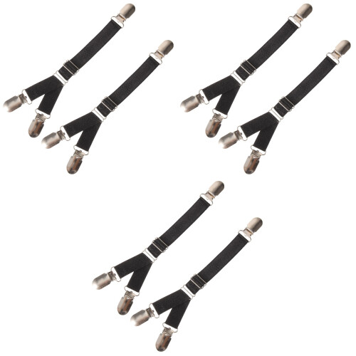6Pcs Soft Black Shirt Keeper Strap for Men Women Non-Deformable Use 2