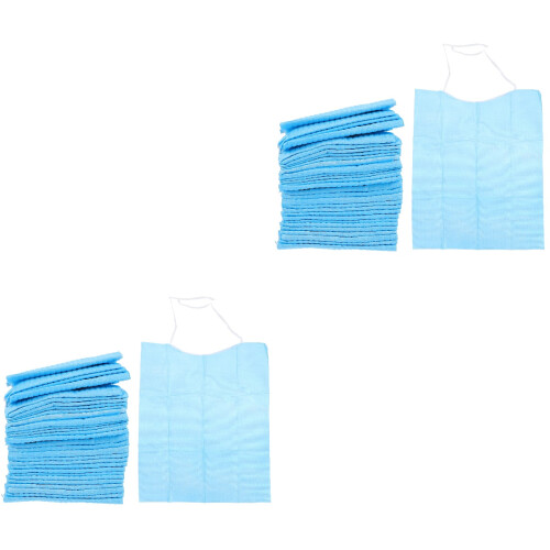 240Pcs Waterproof Elders Dining Bibs Sky-Blue Durable Practical Aprons 2