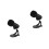 2Pcs USB Singing Microphone with Stand Mute Button for Pc Gaming Black 4