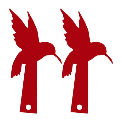 8Pcs Decorative Red Acrylic Bird Mailbox Flags for Garden 2