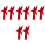 8Pcs Decorative Red Acrylic Bird Mailbox Flags for Garden 4