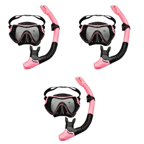 3Sets Diving Accessories Snorkel Mask Set Comfortable 2