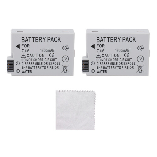 2Pcs 7.4V 1900mAh Camera Battery Replacement for T3i T2i 600D 550D 1
