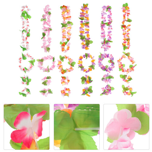 Hawaiian flower leis party decor 6 pcs 2