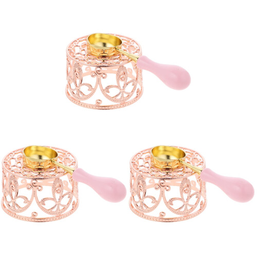 3Sets Versatile Wax Melting Stove with Spoon Portable DIY Tool