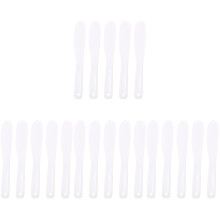 20Pcs Silicone Skincare Spatula Spoons for Cosmetics Makeup White