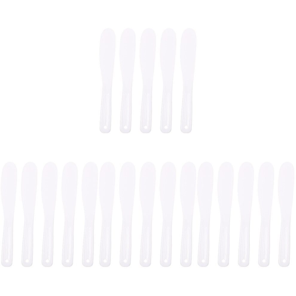 Villcase White 20Pcs Silicone Skincare Spatula Spoons For Cosmetics Makeup