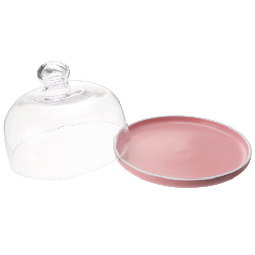 Runde Servierplatte aus Keramik und Glas mit Deckel 2