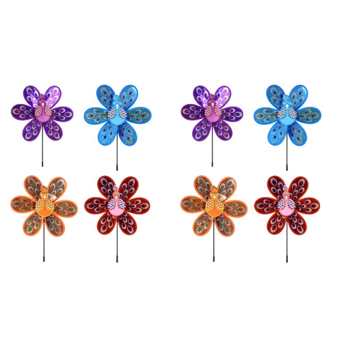 8Pcs Sequin Windmill Double-Layer Creative Kids Toy Assorted Colors