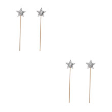 4Pcs Silver Glitter Star Fairy Wands Creative Fairy Tale Props