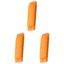 3Pcs Orange 10 Hole Plastic Harmonica Instrument for Playing Beginners