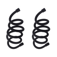 2Pcs Black PVC Anti-Winding Shower Hose with Copper Ends for Bathroom