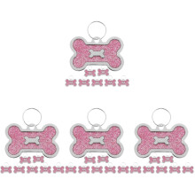 32Pcs Pink Zinc Alloy Dog Tags Bone Shape Durable Pet Id Collar Tags