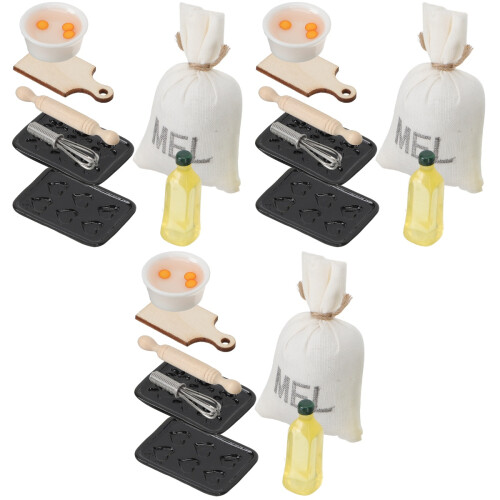 24Pcs Doll House Mini Baking Tools Multi-Color Pretend Play Decor 2