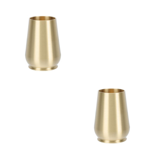 2Pcs Golden Copper Tea Preparing Tools Stylish Storage for Tea Sets