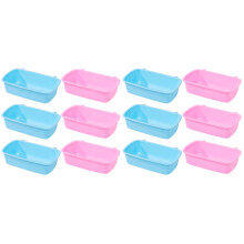 12Pcs Durable PP Small Animal Hanging Bowls Hamster Water Feeders