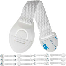 (As show, One size) 12 Pack Child Safety Locks White Multi-Function With Special Adhesive Child Safety Locks For Drawers,2024 Ping