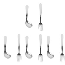 4Sets Durable Stainless Steel Angled Spoon and Fork Assist for Seniors