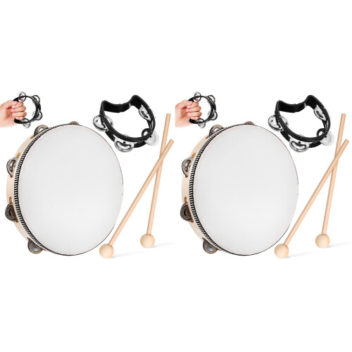 2Ensembles Tambourine Instrument À Main Pour Coloré