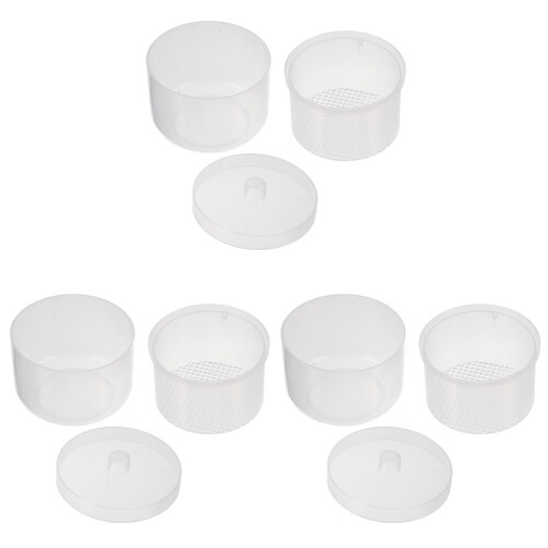 3Sets Transparent PP Nail Tool Cleaner Box for Manicure Tools Soaking