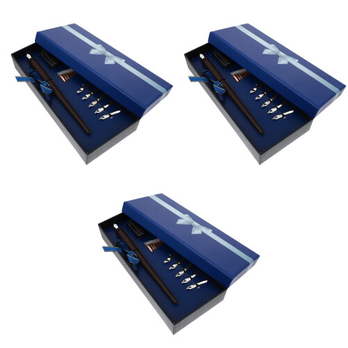 3Sets Calligraphy Dip Pen Set Writing Supplies Gift Box 2