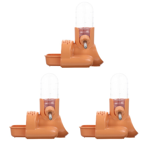 3Pcs Multi-Function Hamster Hideout Orange Feeder Waterer for Pets