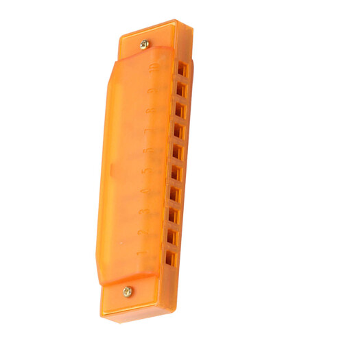 3Pcs Orange 10 Hole Plastic Harmonica Instrument for Playing Beginners 1