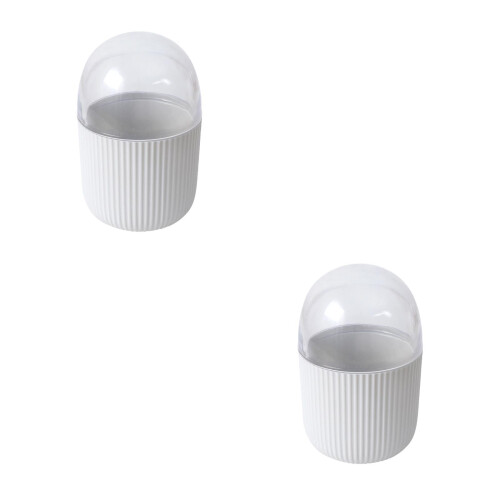 2Pcs Cotton Swabs Holder White Functional Decorative Storage Container 2