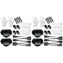 40St Haarverf DIY Set Zwart Met Praktische Schalen Voor Haarstyling